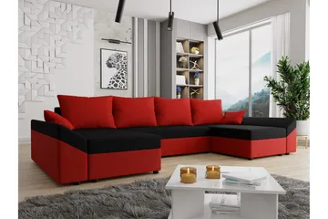 Ovadia 5-Pers. Sovesofa - Rød/Sort - Møbler - Sofaer - Sovesofaer