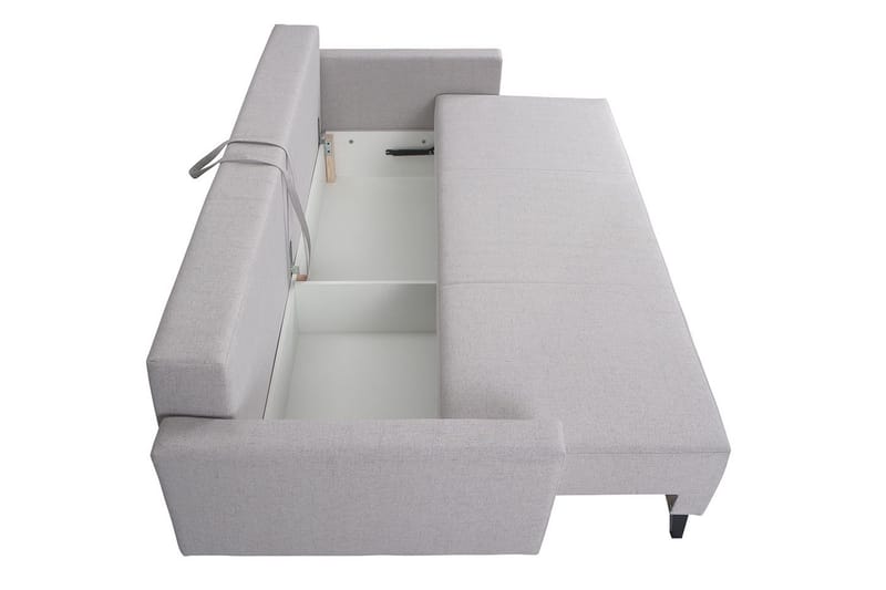 Oviedo 3-personers Sovesofa med Opbevaring 95x215 cm i Stof - Grå - Møbler - Sofaer - Sovesofaer