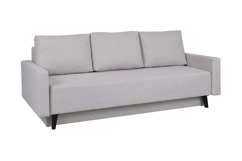 Oviedo 3-personers Sovesofa med Opbevaring 95x215 cm i Stof, Grå