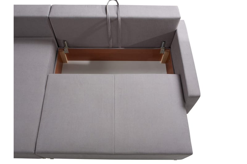 Oviedo Sovesofa med diva 225x140x88 cm - Grå - Møbler - Sofaer - Sovesofaer