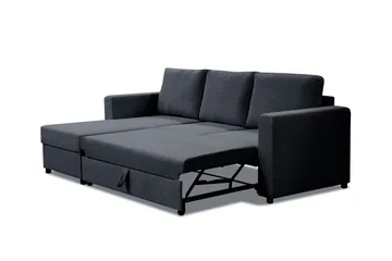 Paris Sovesofa 3-pers med Chaiselong Vendbar - Mørkegrå - Møbler - Sofaer - Sovesofaer