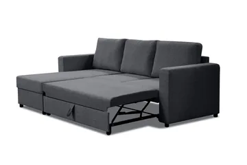 Paris Sovesofa 3-pers med Chaiselong Vendbar - Grå - Møbler - Sofaer - Sovesofaer