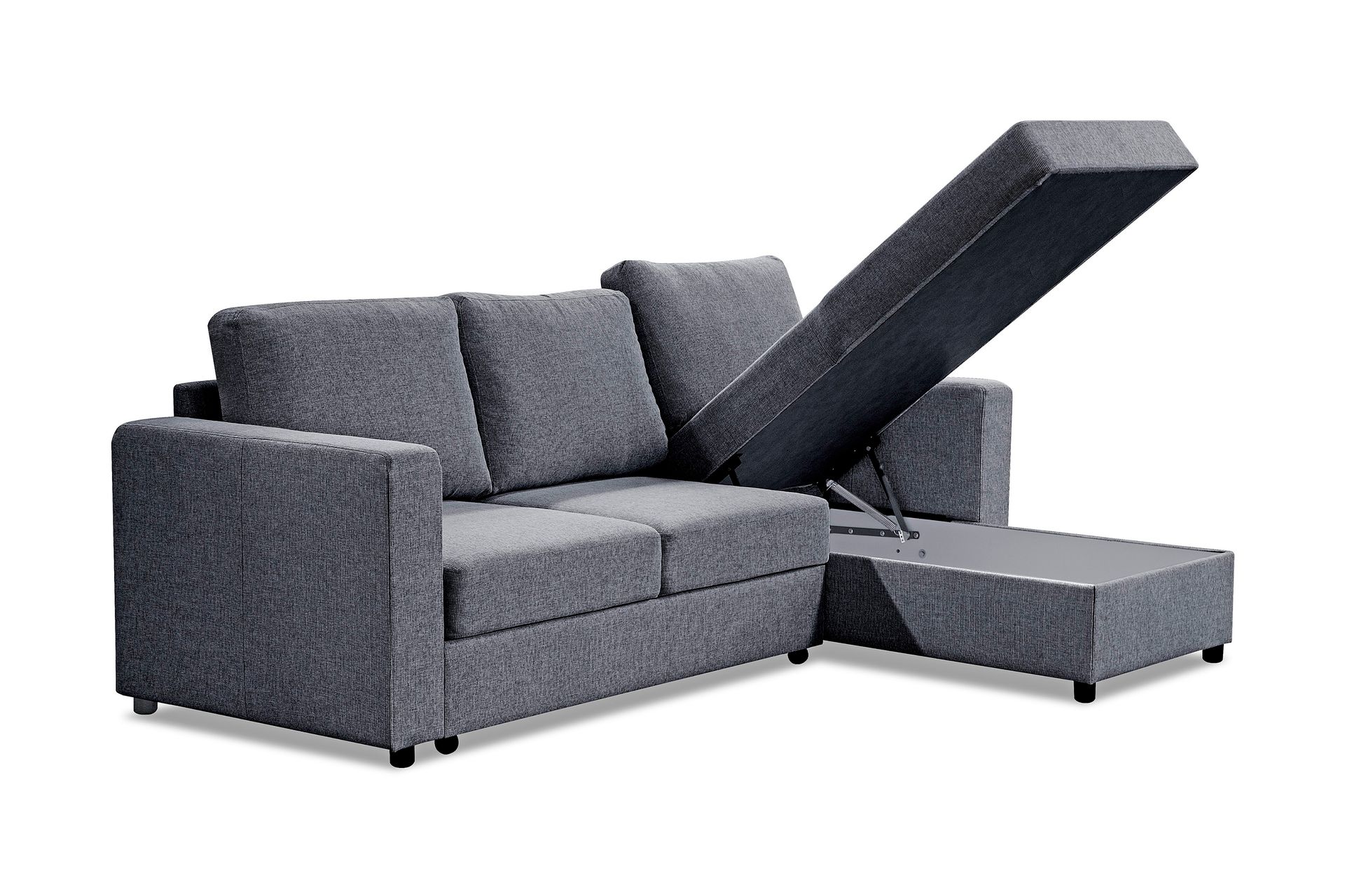 Paris Sovesofa 3-pers med Chaiselong Vendbar - Grå - Møbler - Sofaer - Sovesofaer