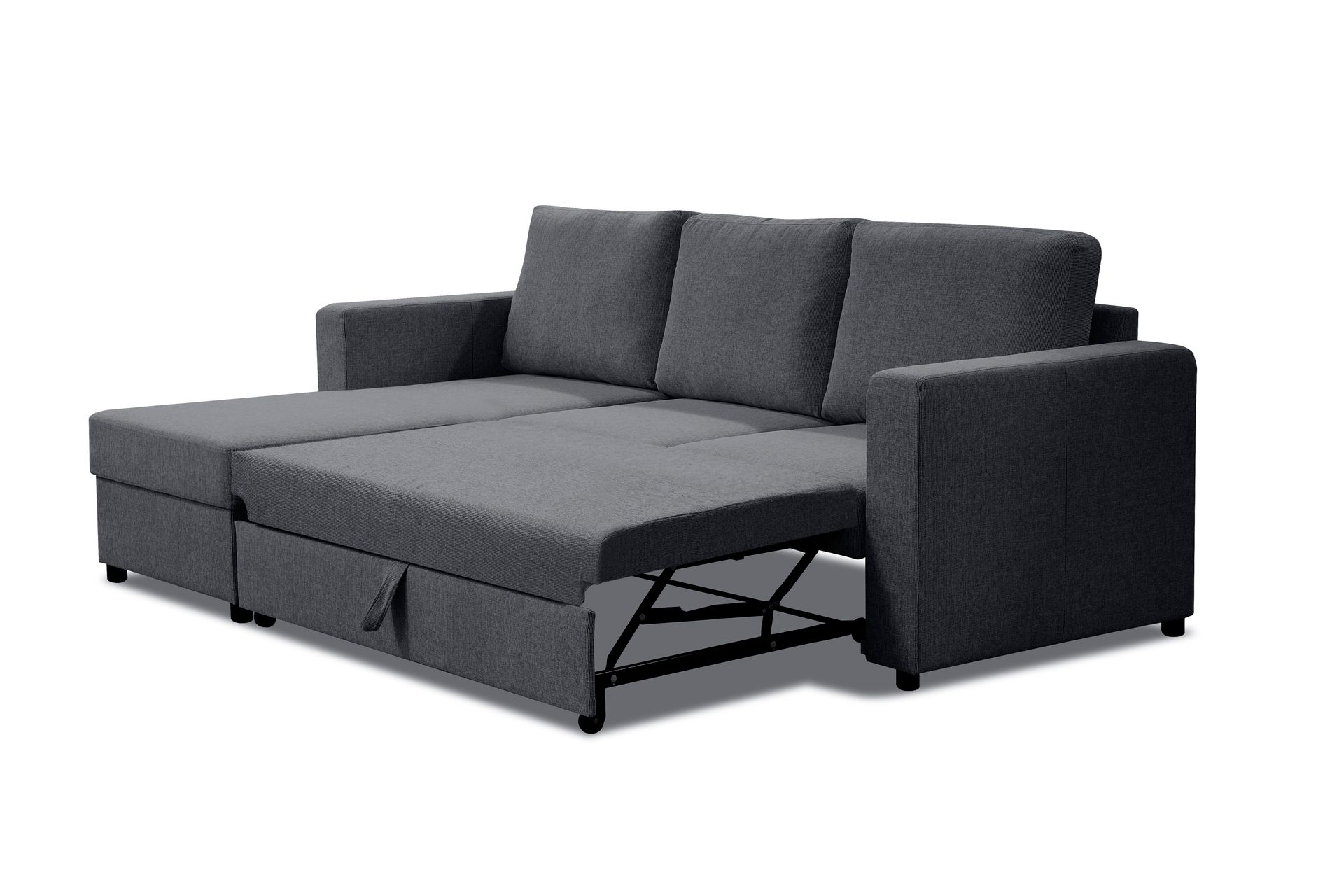 Paris Sovesofa 3-pers med Chaiselong Vendbar - Grå - Møbler - Sofaer - Sovesofaer