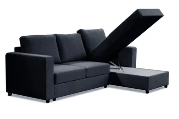 Paris Sovesofa 3-pers med Chaiselong Vendbar - Mørkegrå - Møbler - Sofaer - Sovesofaer
