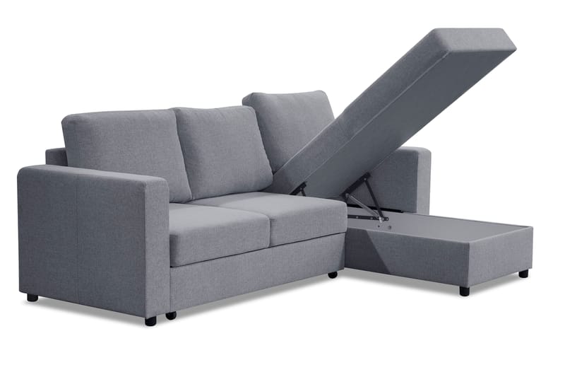 Paris Sovesofa med Chaiselong Vendbar - Lysegrå - Møbler - Sofaer - Sovesofaer