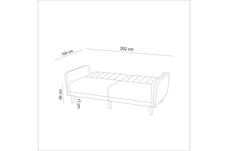 Pattyn 3-pers. Sovesofa - Mørkeblå - Sovesofaer - 3 personers sovesofa