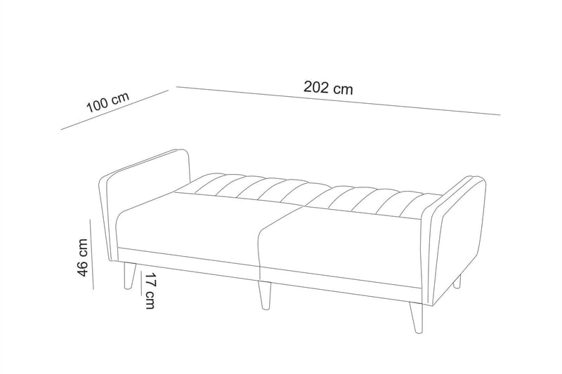 Pattyn 3-pers. Sovesofa - Grå - Sovesofaer - 3 personers sovesofa