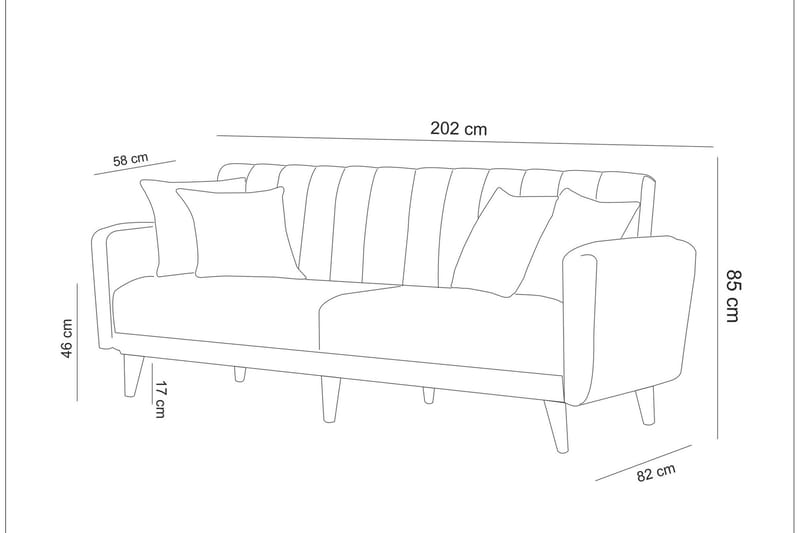 Pattyn 3-pers. Sovesofa - Grå - Møbler - Sofaer - Sovesofaer