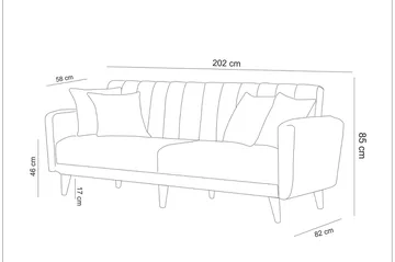 Pattyn 3-pers. Sovesofa - Mørkegrå - Møbler - Sofaer - Sovesofaer