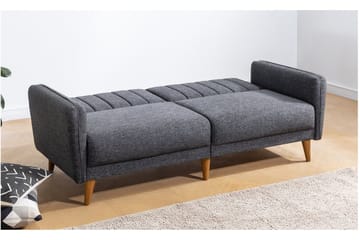 Pattyn Sovesofa i Stof med Træben - Grå - Møbler - Sofaer - Sovesofaer