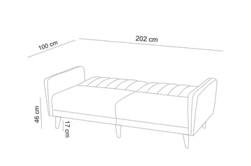 Pattyn Sovesofa i Stof med Træben - Grå - Møbler - Sofaer - Sovesofaer