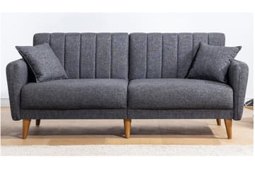 Pattyn Sovesofa i Stof med Træben - Grå - Møbler - Sofaer - Sovesofaer