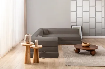 Pento L-formet Hjørnesovesofa 190x280 cm i Stof - Brun - Møbler - Sofaer - Sovesofaer