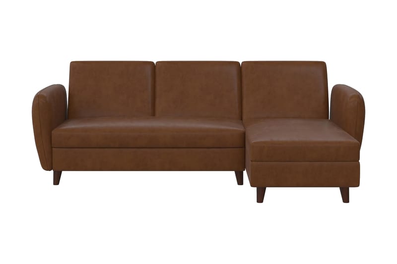 Perry 3-pers. Chaiselongsovesofa Justerbar Kunstlæder/Brun/T - Novogratz - Sovesofaer - Sovesofa chaiselong