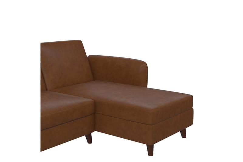 Perry 3-pers. Chaiselongsovesofa Justerbar Kunstlæder/Brun/T - Novogratz - Møbler - Sofaer - Sovesofaer