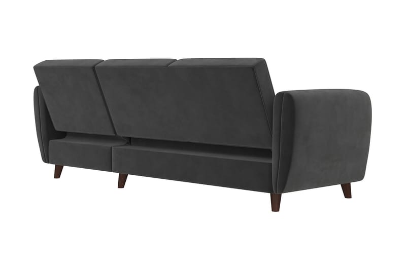Perry 3-personers Chaiselongsovesofa Justerbar Velour/Grå/Tr - Novogratz - Møbler - Sofaer - Sovesofaer