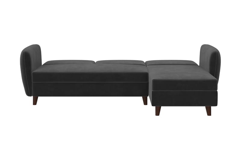 Perry 3-personers Chaiselongsovesofa Justerbar Velour/Grå/Tr - Novogratz - Møbler - Sofaer - Sovesofaer