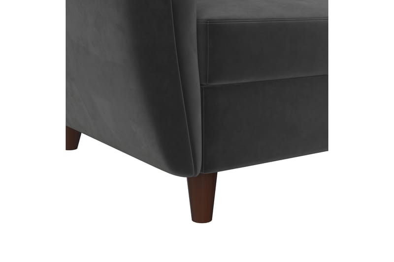 Perry 3-personers Chaiselongsovesofa Justerbar Velour/Grå/Tr - Novogratz - Møbler - Sofaer - Sovesofaer