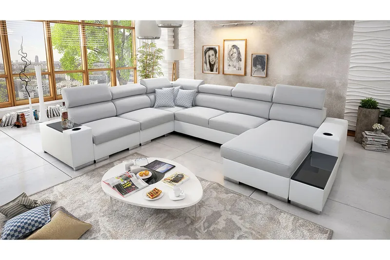 Perseo Sovesofa med diva 358x282x95 cm - Møbler - Sofaer - Sovesofaer