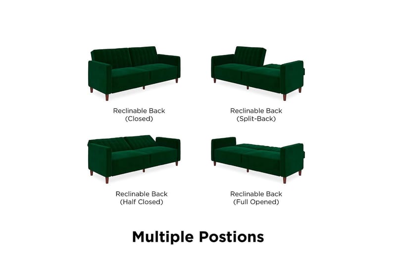 Pin Tuftet 2-personers Sovesofa Velour/Grøn - Dorel Home - Møbler - Sofaer - Sovesofaer