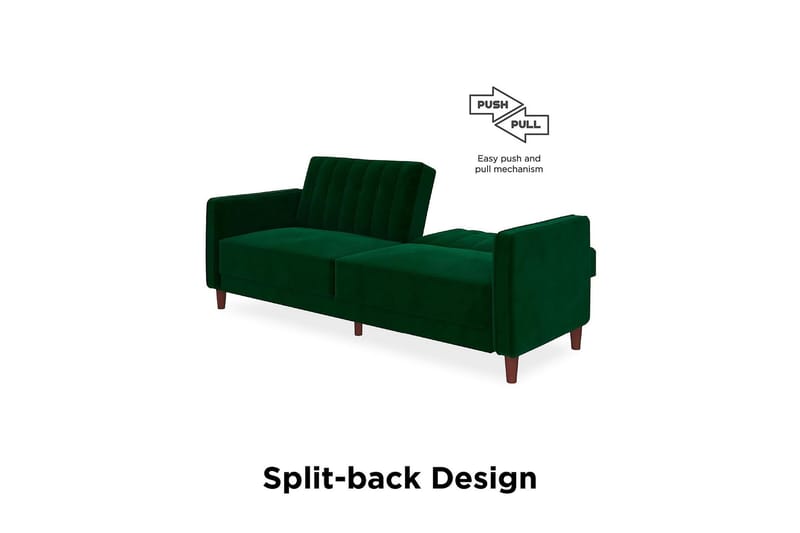 Pin Tuftet 2-personers Sovesofa Velour/Grøn - Dorel Home - Møbler - Sofaer - Sovesofaer