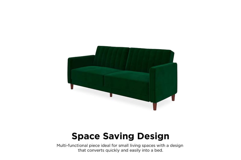 Pin Tuftet 2-personers Sovesofa Velour/Grøn - Dorel Home - Møbler - Sofaer - Sovesofaer