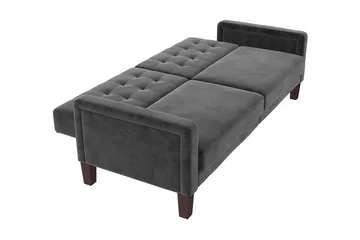 Porter 2-personers Sovesofa Velour/Grå - Dorel Home - Møbler - Sofaer - Sovesofaer - 2 personers sovesofa