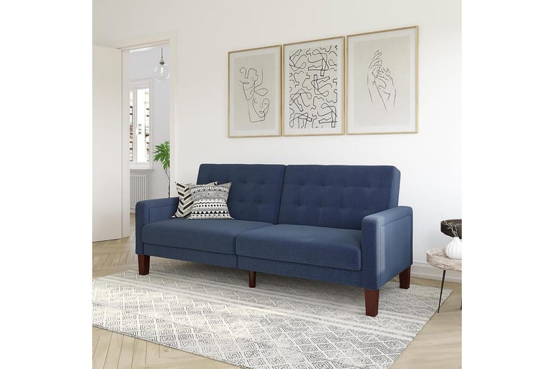 Porter 2-personers Sovesofa Linnedblå - Dorel Home - Møbler - Sofaer - Sovesofaer - Bred sovesofa