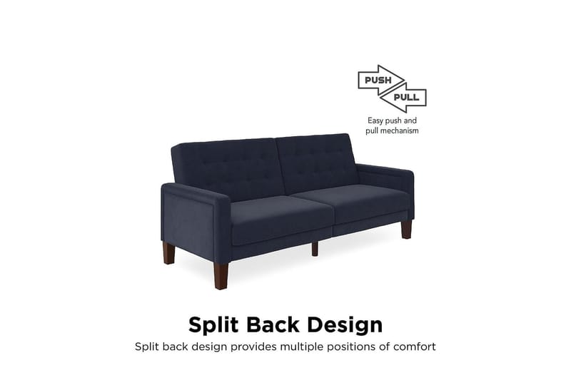 Porter 2-personers Sovesofa Linnedblå - Dorel Home - Møbler - Sofaer - Sovesofaer - Bred sovesofa