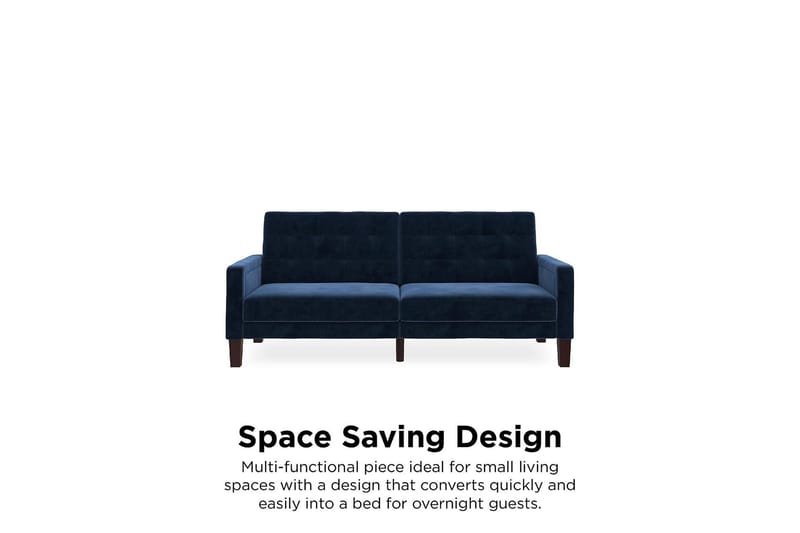 Porter 2-personers Sovesofa Velour/Blå - Dorel Home - Møbler - Sofaer - Sovesofaer - 2 personers sovesofa