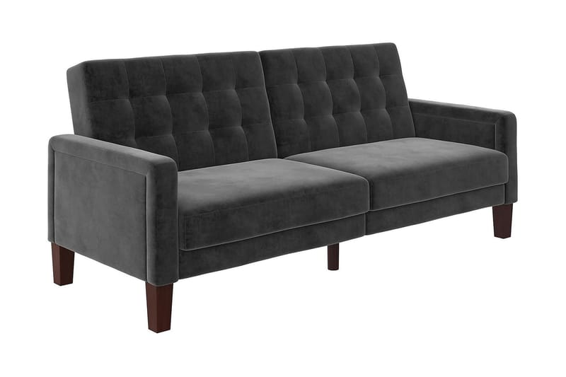 Porter 2-personers Sovesofa Velour/Grå - Dorel Home - Møbler - Sofaer - Sovesofaer - Bred sovesofa