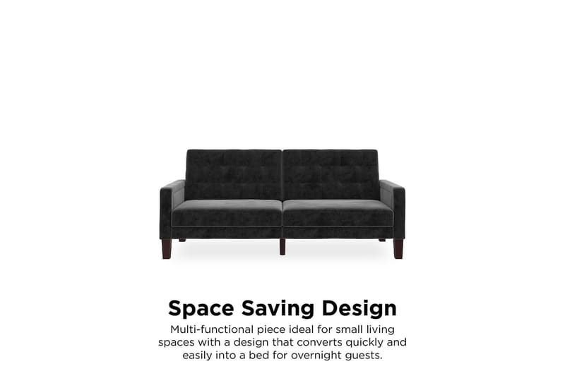 Porter 2-personers Sovesofa Velour/Grå - Dorel Home - Møbler - Sofaer - Sovesofaer - Bred sovesofa