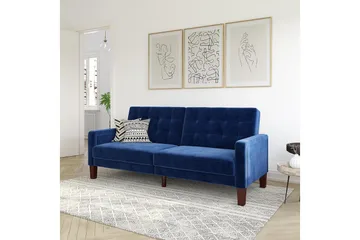Porter 2-personers Sovesofa Velour/Blå - Dorel Home - Møbler - Sofaer - Sovesofaer - 2 personers sovesofa