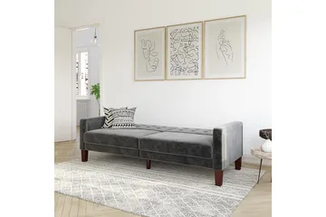 Porter 2-personers Sovesofa Velour/Grå - Dorel Home - Møbler - Sofaer - Sovesofaer - 2 personers sovesofa