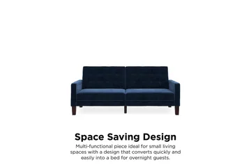 Porter 2-personers Sovesofa Velour/Blå - Dorel Home - Møbler - Sofaer - Sovesofaer - 2 personers sovesofa