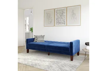 Porter 2-personers Sovesofa Velour/Blå - Dorel Home - Møbler - Sofaer - Sovesofaer - 2 personers sovesofa