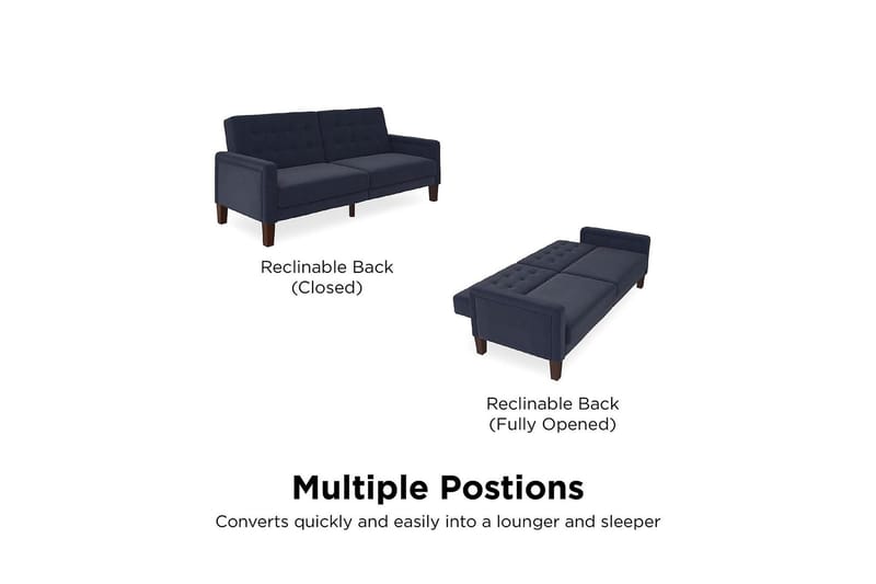 Porter 2-personers Sovesofa Linnedblå - Dorel Home - Møbler - Sofaer - Sovesofaer - Bred sovesofa