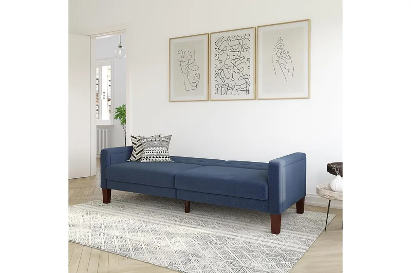 Porter 2-personers Sovesofa Linnedblå - Dorel Home - Møbler - Sofaer - Sovesofaer - Bred sovesofa