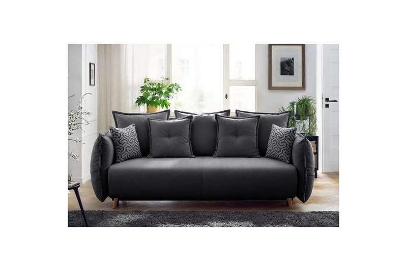 Puffin Sovesofa 3-personers - Antracit - Møbler - Sofaer - Sovesofaer
