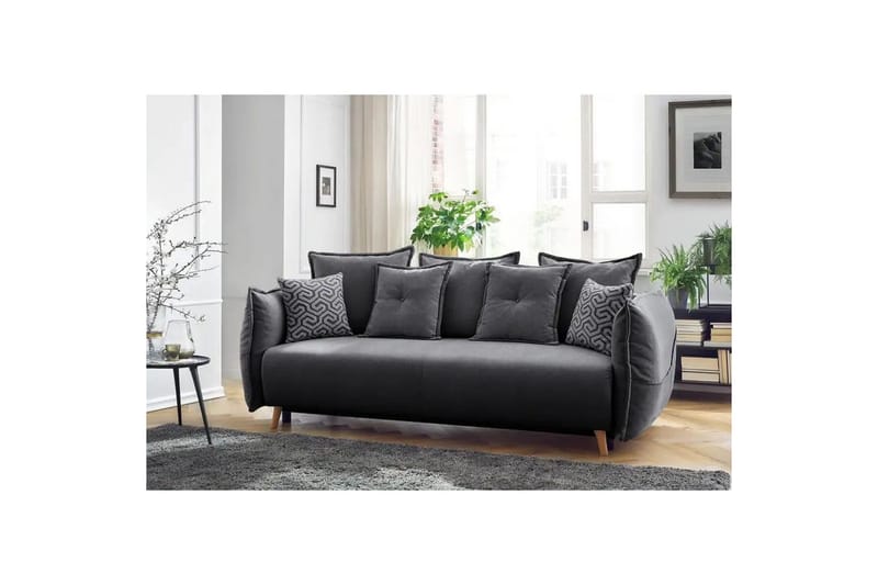 Puffin Sovesofa 3-personers - Antracit - Møbler - Sofaer - Sovesofaer