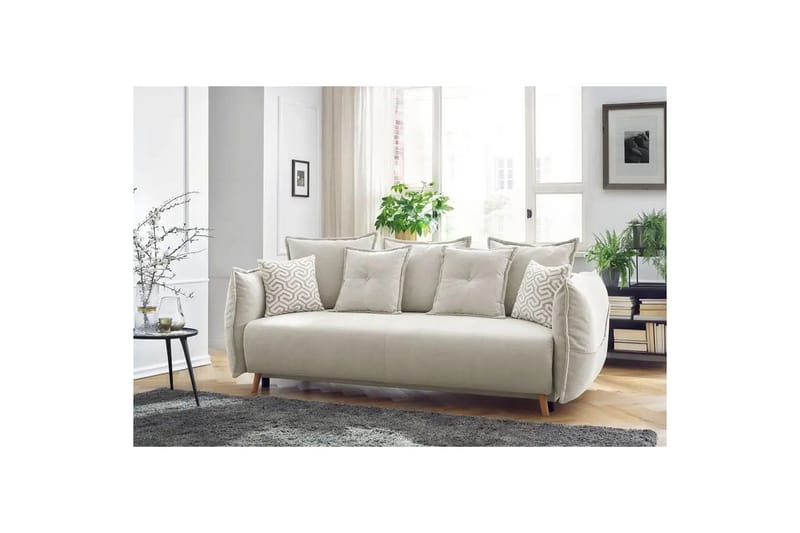 Puffin Sovesofa 3-personers - Cremehvid - Møbler - Sofaer - Sovesofaer