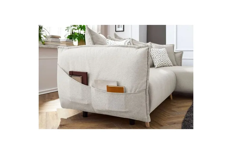 Puffin Sovesofa med divan 3-personers - Cremehvid - Møbler - Sofaer - Sovesofaer