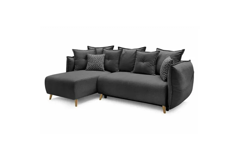 Puffin Sovesofa med divan 3-personers - Antracit - Møbler - Sofaer - Sovesofaer