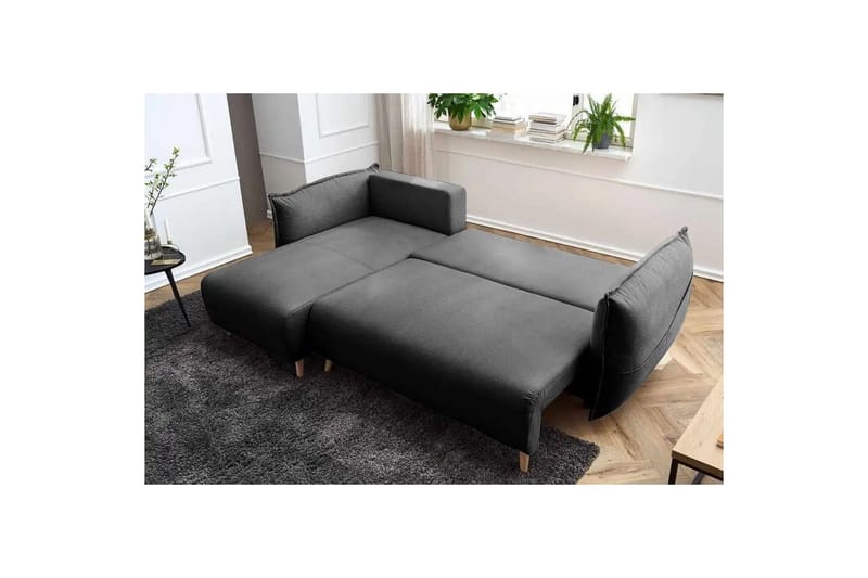 Puffin Sovesofa med divan 3-personers - Antracit - Møbler - Sofaer - Sovesofaer