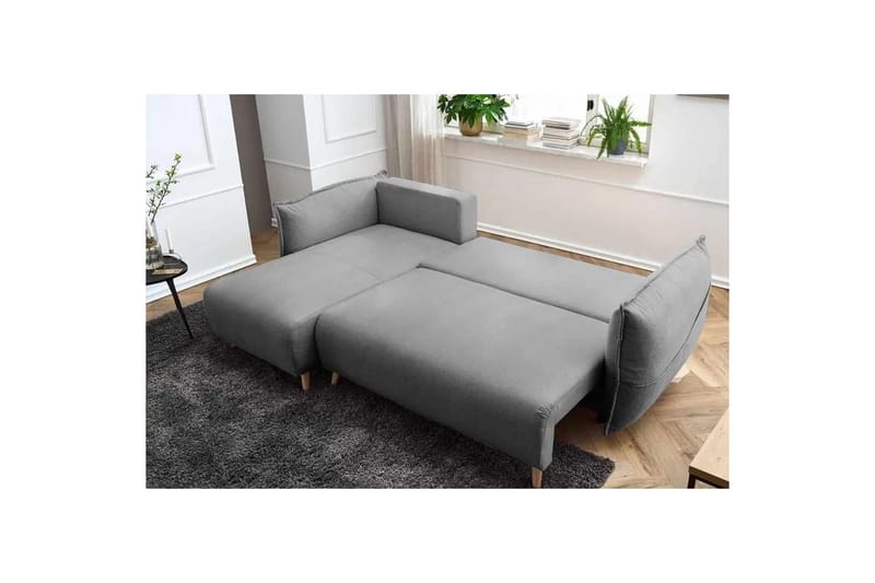 Puffin Sovesofa med divan 3-personers - Grå - Møbler - Sofaer - Sovesofaer