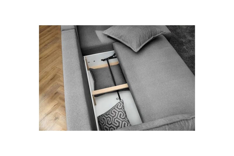 Puffin Sovesofa med divan 3-personers - Grå - Møbler - Sofaer - Sovesofaer