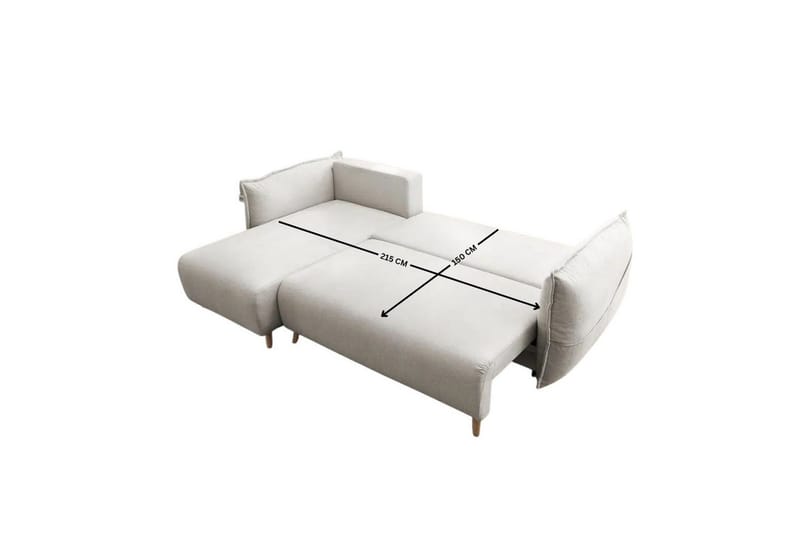 Puffin Sovesofa med divan 3-personers - Cremehvid - Møbler - Sofaer - Sovesofaer