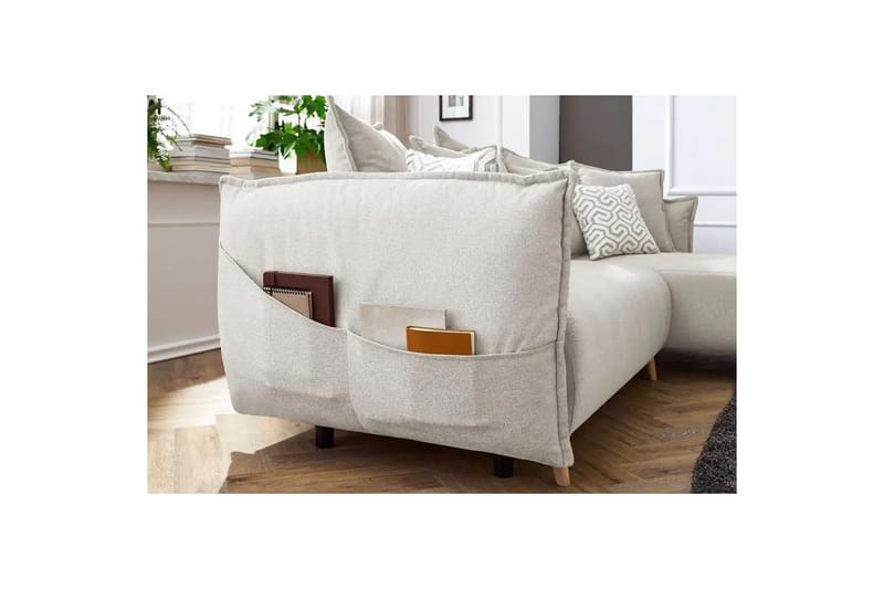 Puffin Sovesofa med divan 3-personers - Cremehvid - Møbler - Sofaer - Sovesofaer