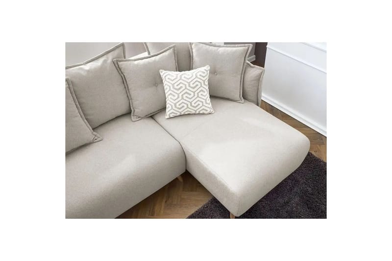 Puffin Sovesofa med divan 3-personers - Cremehvid - Møbler - Sofaer - Sovesofaer